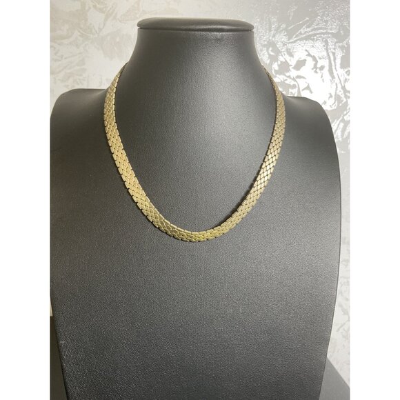Napier Gold-Tone Metallic Necklace With Adjustable Clasp - Picture 1 of 4